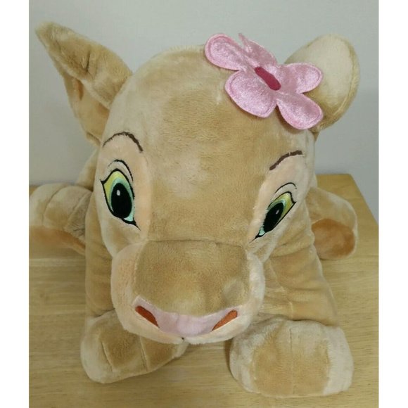 Disney Lion King Nala Plush Pink Flower Stuffed Animal Disney Toy 20" Long - Picture 7 of 9